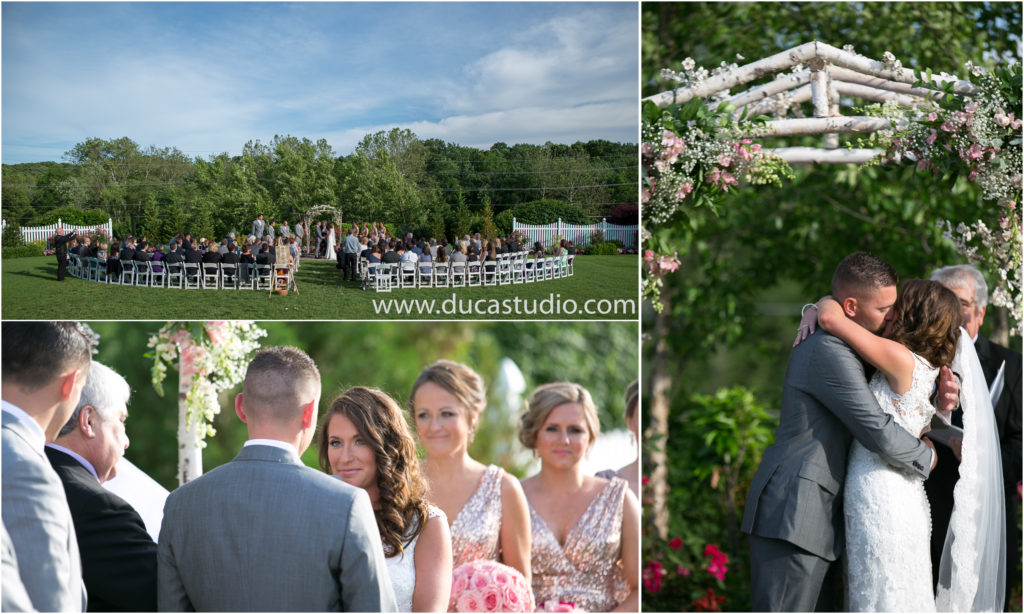 BARN ON BRIDGE WEDDING CEREMONY PHOTOS