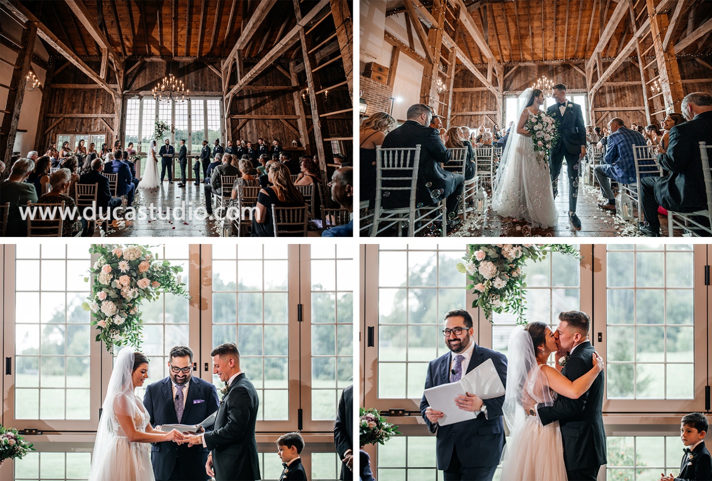 Nick and Elena shared their wedding kiss